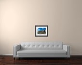 Train Home Decor 11x14 Fine Art rust brown royal blue grass green train tracks Canadian Man Cave Decor Print Unique Fathers Day Gift For Him