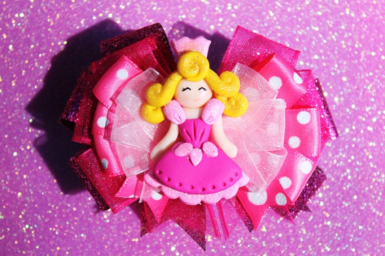 Disney Princess Aurora Sleeping Beauty Hair Bow with Polymer Bead - Matching Flip Flops or Set Sold Separately in Shop