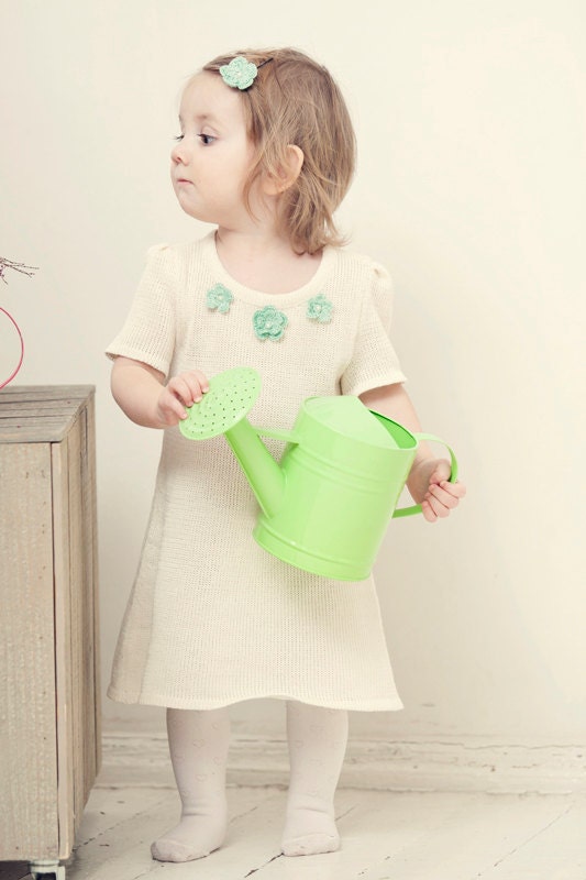 BAPTISM DRESS Eco friendly Christening Flower girls dress Off white Linen girls dress eco friendly kids clothing