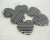 Striped Heart Triple Dangle Earrings