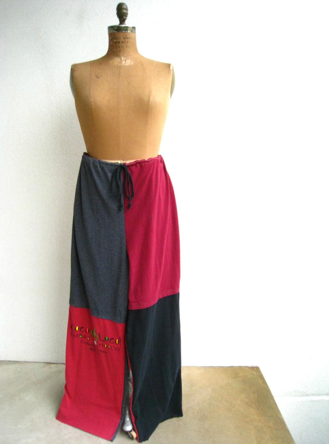T Shirt Pants / Womens Plus Size Pants / 1 X - 2X / Burgundy Red Black Gray / Unisex / Fun / Soft / Cotton / Drawstring / ohzie