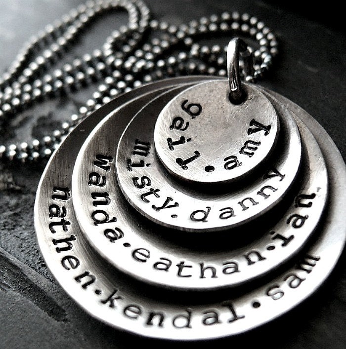 Personalized Necklace - Mothers Stacked Jewelry - Hand Stamped Necklace - Personalized Layered Jewelry