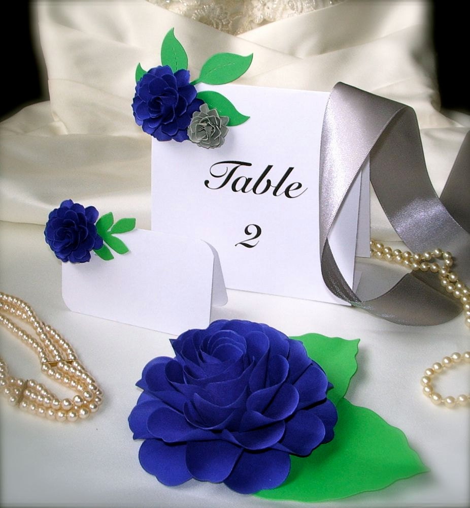 The Rosetta Handmade Paper Flower  -Table number Cards -  set of 10 - Custom order available