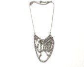 Crochet Unique Chain Necklace - Silvered Copper