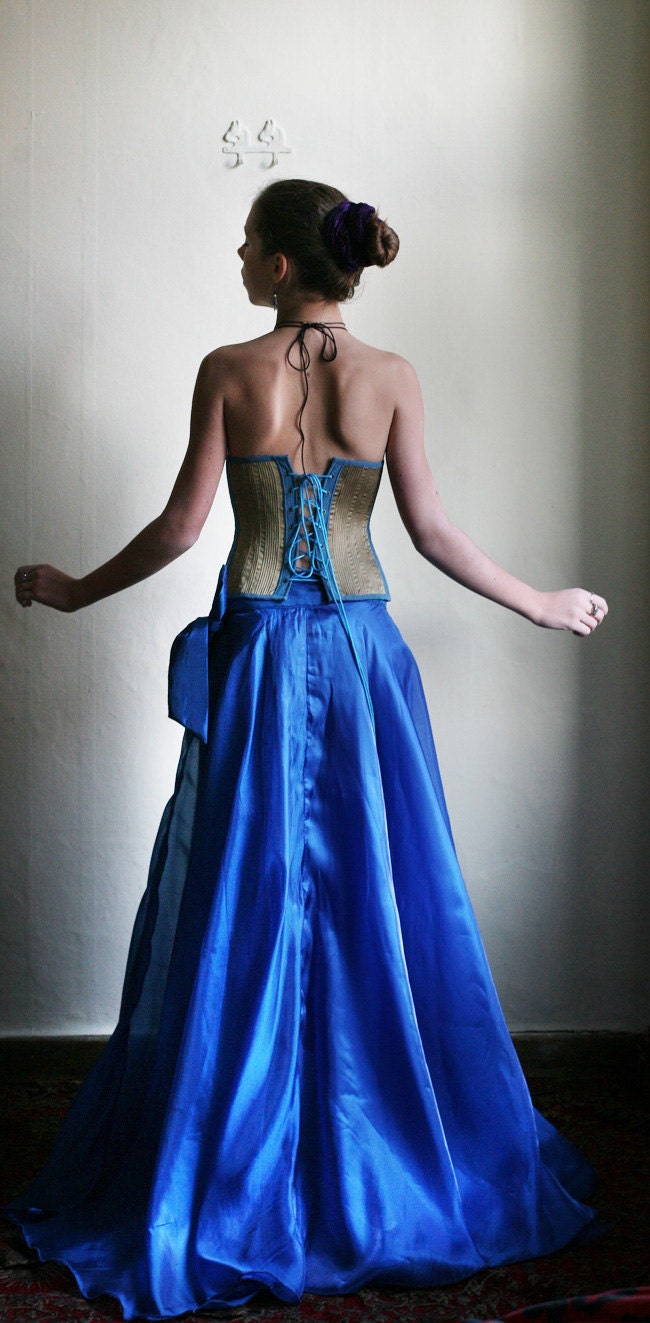 Blue Organza full skirt Maxi Prom skirt, Bridesmaid, Mermaid skirt