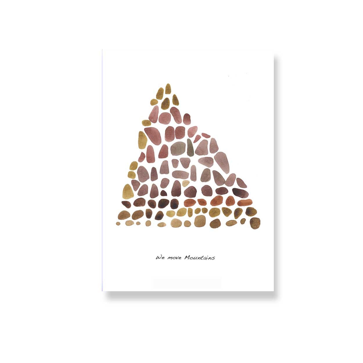 We move mountains Print of original watercolor A3 triangle pebbles giclee print 11,6  X 16,6