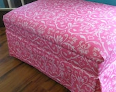 Storage Ottoman Upcycled Vintage Furniture in Tuscan Pink