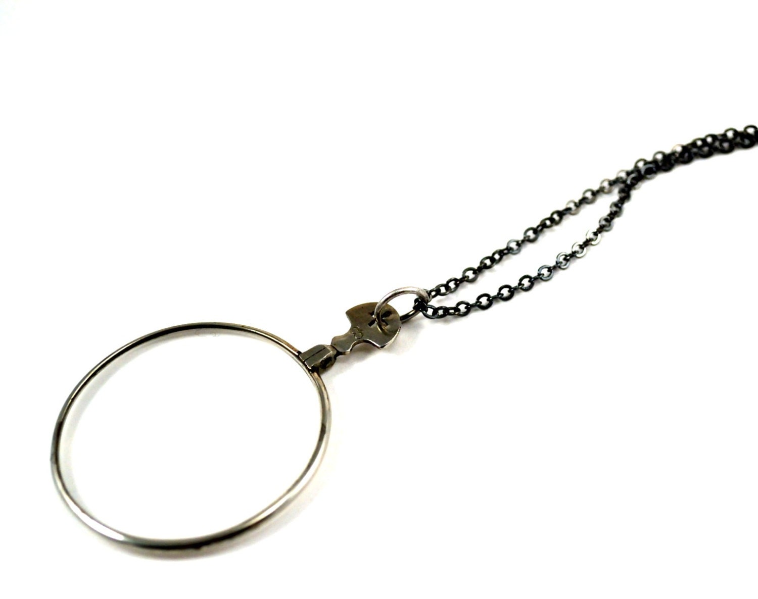 Magnifier Necklace, Monocle Necklace, Magnifying Glass Pendant