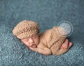 Sale 20% off now Newborn Newsboy hat and pants set great photography prop many color options