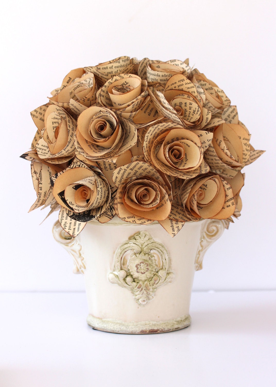 VINTAGE BOOK ROSES Centerpiece /// Treasure Island /// Made To Order