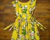 Handmade 50's Yellow Wrap Dress - Women's Sustainable Upcycled Spring Dress