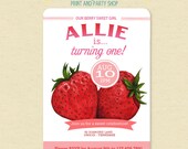 Berry Sweet Strawberry Seed Birthday Invitation - Printable Il_170x135