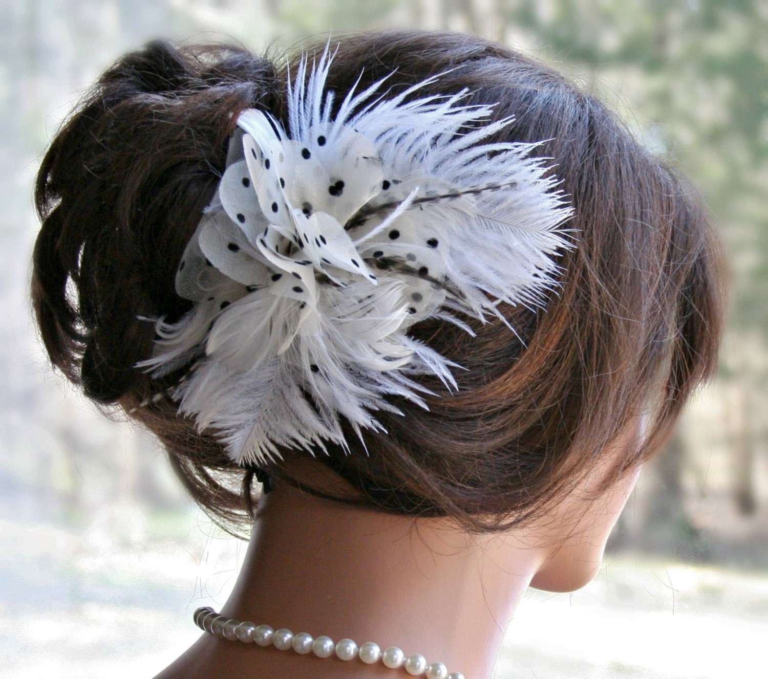 Bridal Hair Fascinator, Wedding Hair, Rhinestone, Crystal, Hair Clip, Bridal Hair Accessory, Ivory, Black