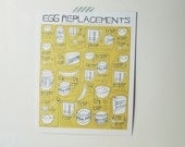 vegan egg replacement poster - 11"x14" kitchen art print - customizable color