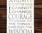 Serenity Prayer Typography Art Sign - Subway Art - Distressed
