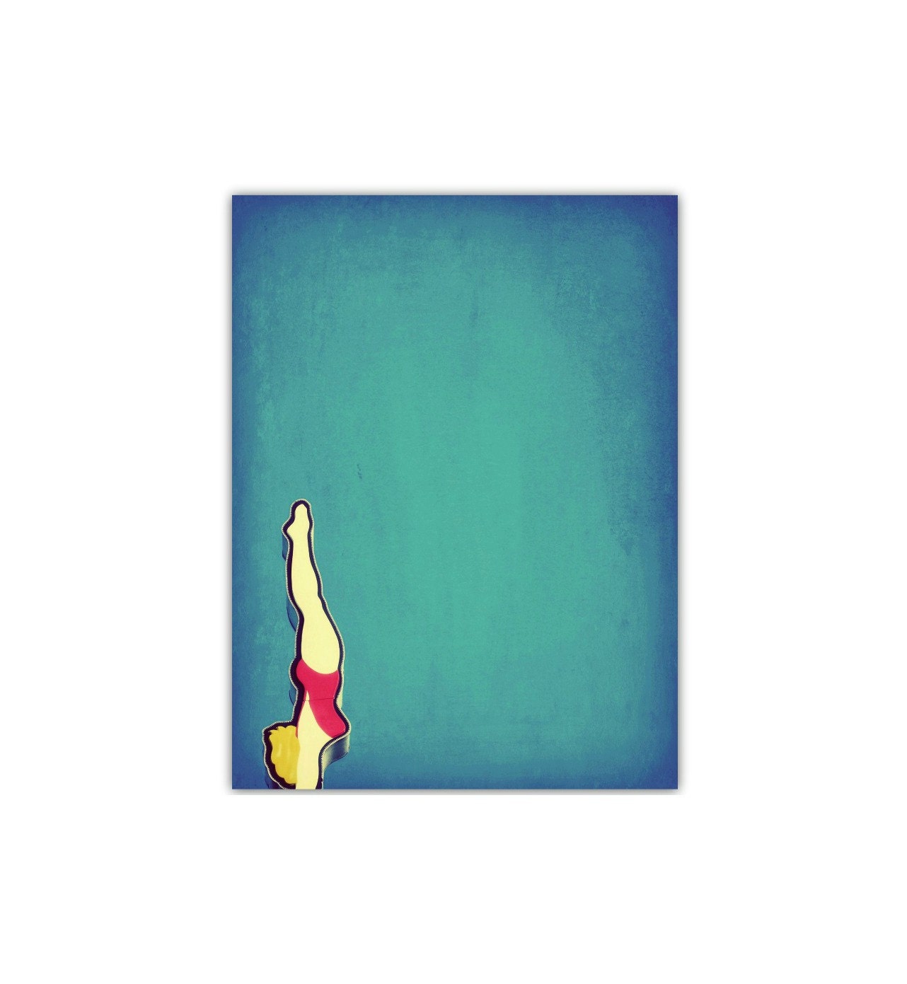 photography, mid century modern, wall art, mad men, photograph, retro, beach decor, bathing suit, ruby red - 40x30 High Dive gallery canvas