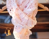 Crochet spring scarf lace dusty rose wrap - gift idea for her mom girl