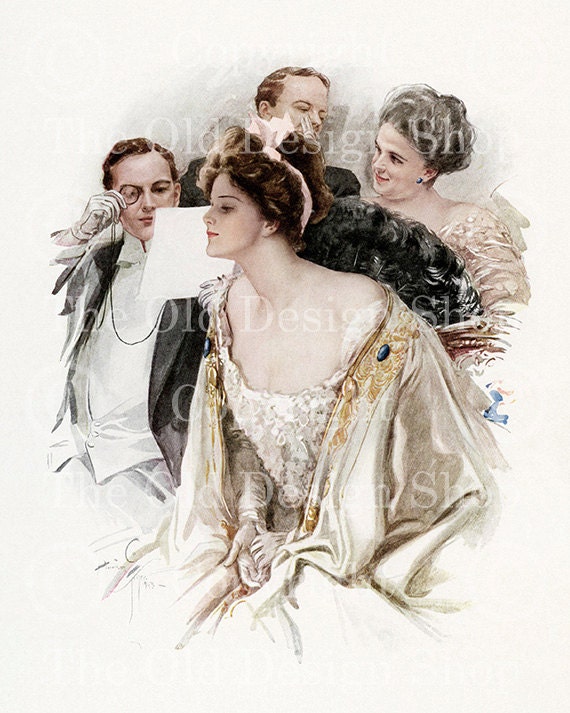 AT THE OPERA Harrison Fisher Vintage Image for Cardmaking Altered Art Mixed Media Scrapbooking Digital Download
