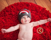 Tattoo I Heart Mom Hat with Felt Appliqué - Boy Newborn/Baby Hat sizes Newborn, 0-3, 3-6, & 6-12