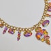 statement necklace hand painted rhinestone neon pink Summer of Love swirl