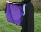 Black/Purple Reversible Hooded Cloak