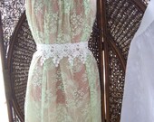 Green  lace brides maid dresses summer romantic cottage chic dresses Ready to ship med- lg