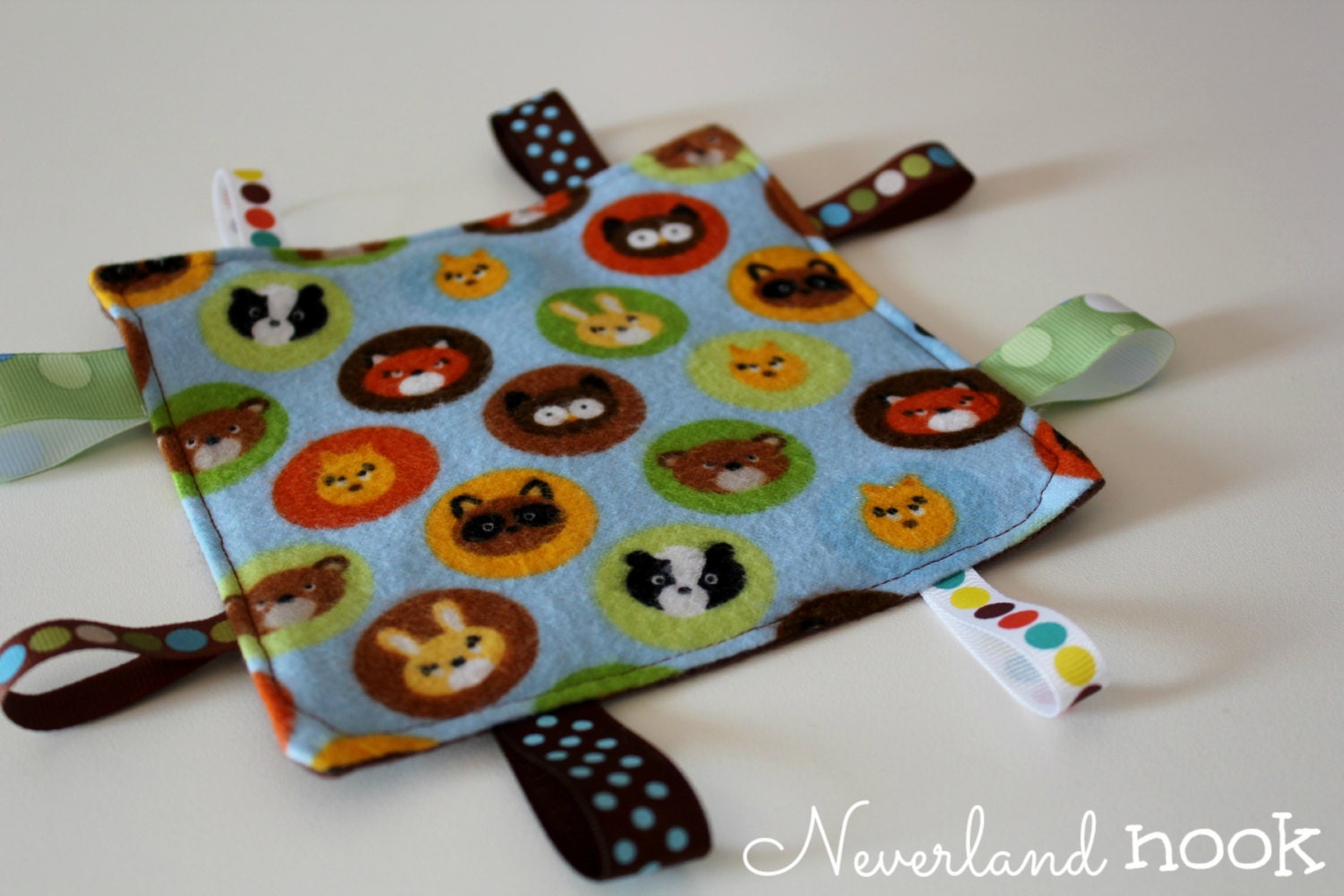 Crinkle Ribbon Sensory Woodland Animal Toy - Crinkle Blanket - Crinkle Toy - Sensory Toy - Woodland Animal Tag Toy - Baby Gift