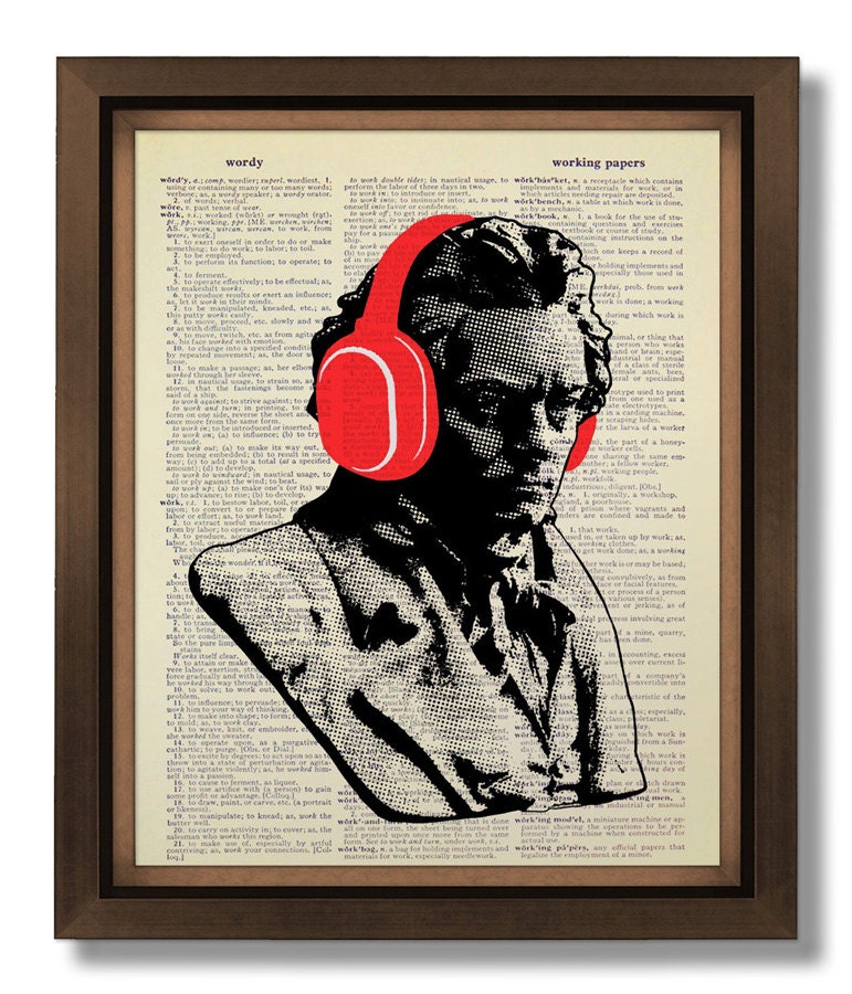 Music Wall Art Print Unique Anniversary Gift for Men First ANNIVERSARY Gift for Husband Boyfriend Gift for Him Music Teacher, Cool Beethoven