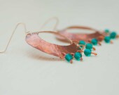 Handmade copper earrings -  Bohemian gypsy style jewelry