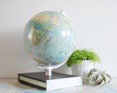 70's Topographical Globe with Atlas Storage - Rand McNally World Portrait Globe - Atlas Not Included