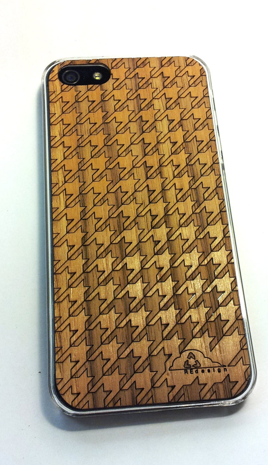 Houndstooth wood iPhone 5 Case