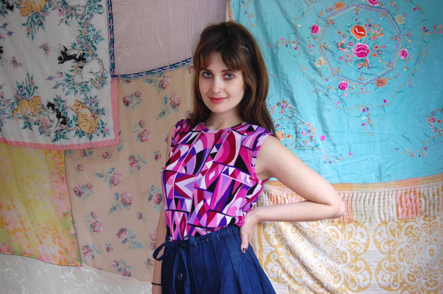 Geometric Print Womens Top