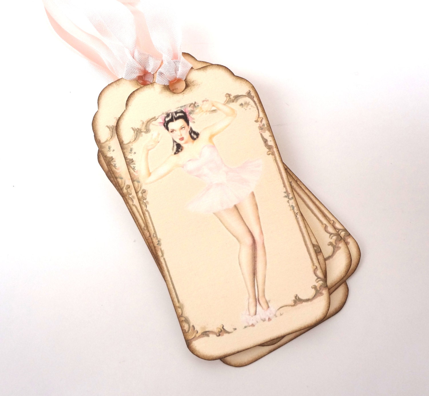 Bachelorette Party Tags, Lingerie Shower Tags, Bridal Shower Tags, Favor Tags, Hen Party, Retro Pin Up Girl Tags, Set of 6