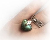 Labradorite heart charm ring