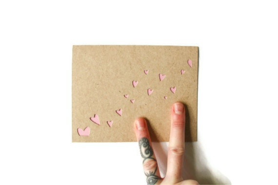 FLUTTERING FLOATING HEARTS Valentine's Day Card