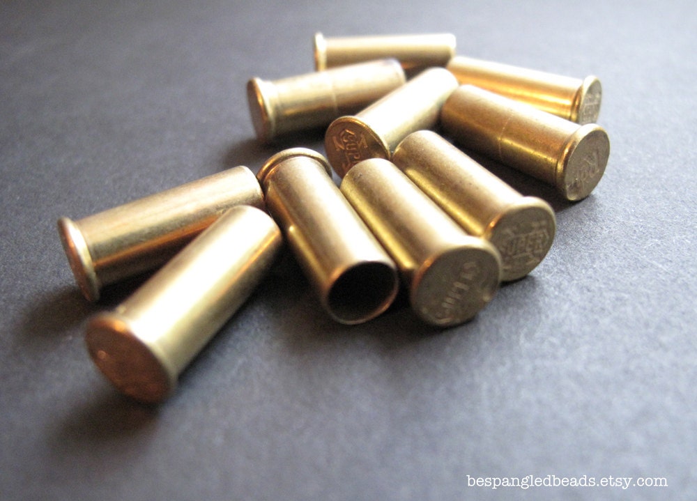 Spent .22 Caliber Brass Empty Bullet Shell Casings, for Pendants or Earrings Bullet Jewelry, Steampunk / Military (Set of 10)