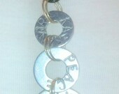 PERSONALIZED-Eternal 3-Industrial Style Washer Necklace with Black Chain industrial washer necklace antiqued metal hardware unisex