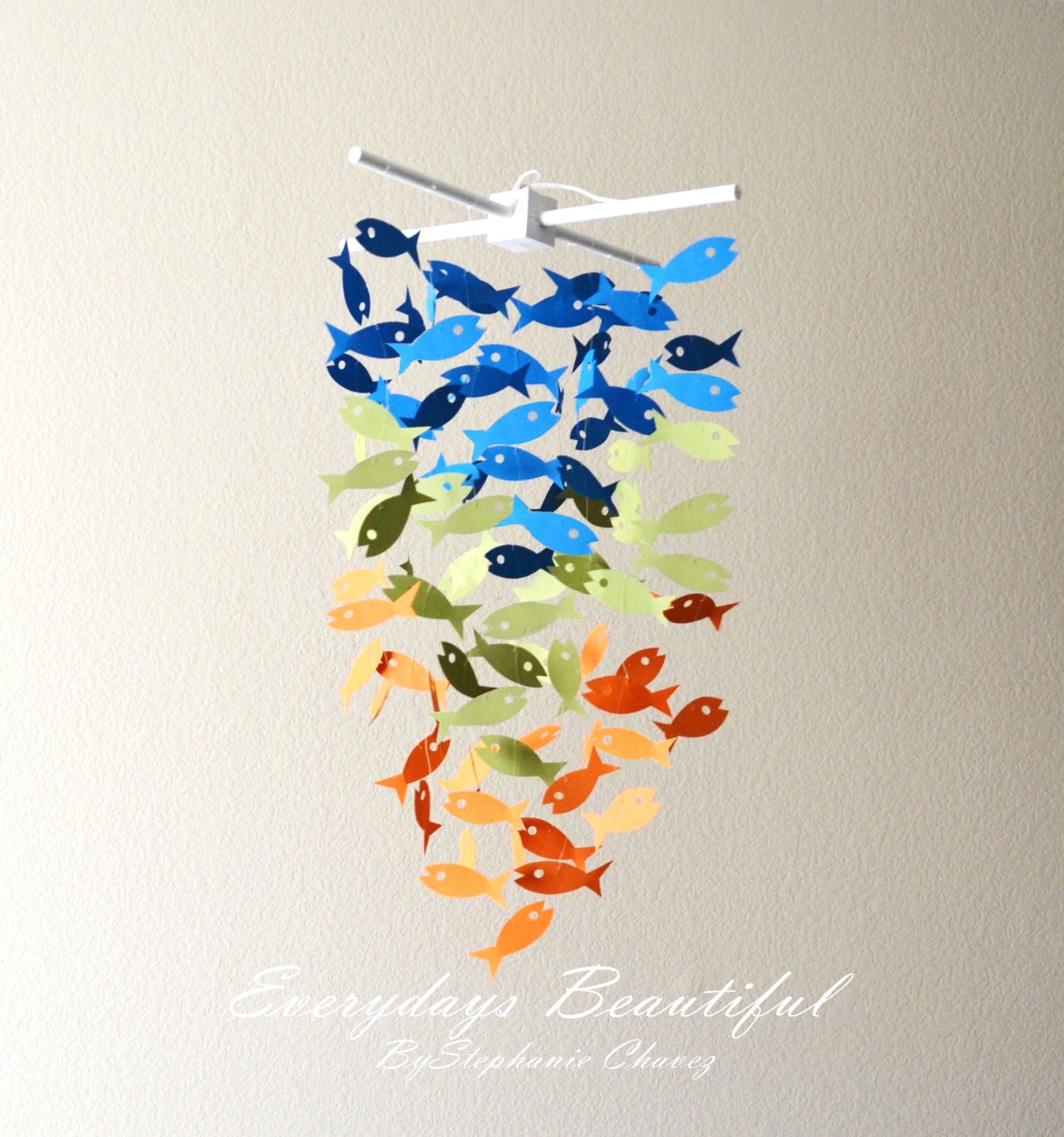 Fish Mobile/chandelier /CHOOSE YOUR 3 COLORS