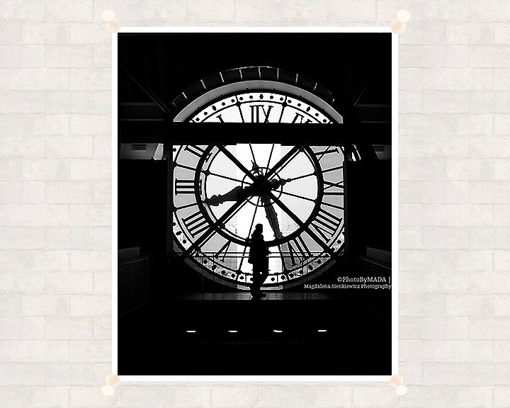 Paris Clock 8x10 inch (20x25 cm) Street Art Fine Art Photography - Home decor - Gift Idea - PhotoByMADA - PhotoByMADA