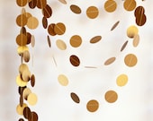 Antique gold - Shimmer garland - Holiday decoration - Paper garland