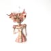 wooden stiched doll - traditional folk art from Asia- red, black and white on natural wood- wall decoration for interior design- Asian art