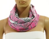 Infinity Scarf. White Scarf. Pink Scarf. Abstract Print Scarf. Floral Scarf. Tube Scarf. Cowl Scarf. Circular Scarf. Shawl Scarf. Loop Scarf
