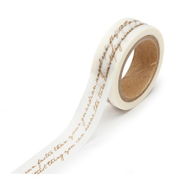 Gold Script Japanese Washi Tape - Scrapbooking Paper Craft Party Supplies Il_170x135