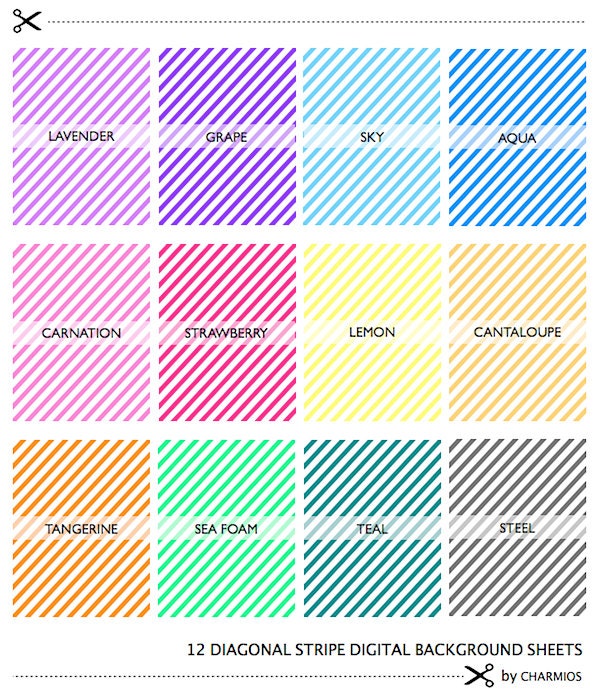 Diagonal Digital Background Sheets - Spring Collection - Party Printables - Digital Downloads Il_170x135
