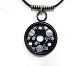 LED Heat Sink Base Plate Necklace w/ O-rings and Spring, Rubber Cord - Unisex, Industrial, Techie, Geek, Statement Necklace