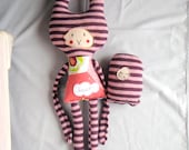 Reserved Listing: Modern Soft toy Mother Love - Mom and Baby - OOAK - eco friendly - Wool plush - Upcycled lambswool