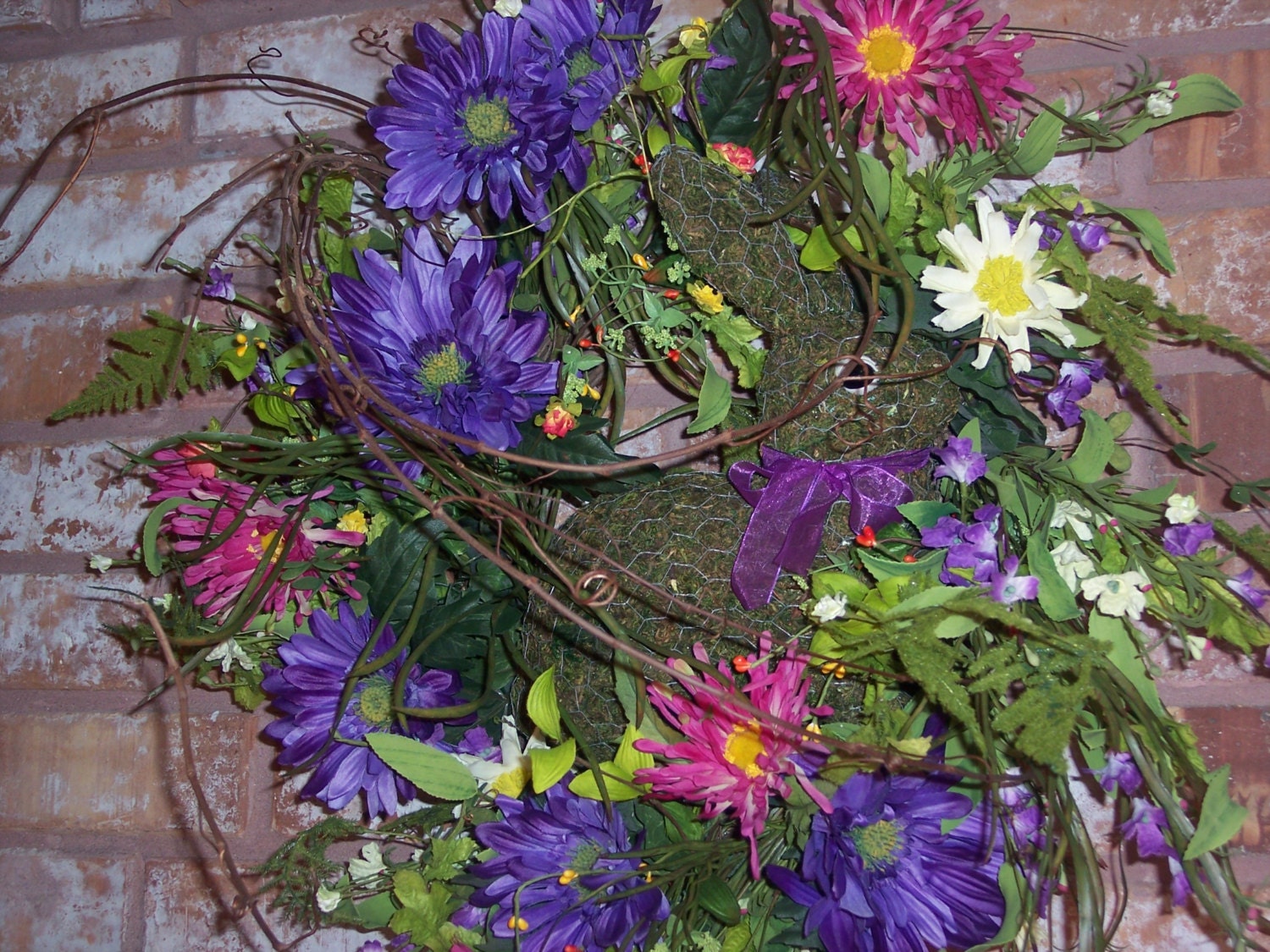 Easter Wreath, Moss Bunny Wreath, Spring Wreath