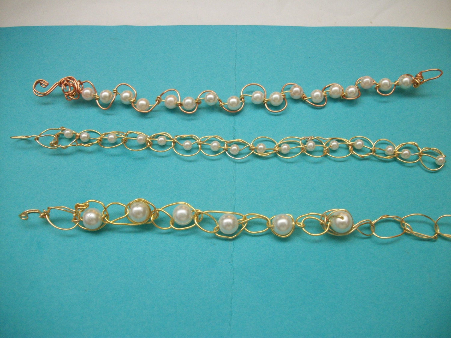 Three Wire Weaving Handmade Wire Bracelet Wire Wrapped Jewelry Wire Weaving Wedding