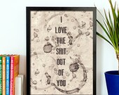 Typography Poster Inspirational Funny Quote Wall Art Typographic Print Typography Print Home Decor Typographical Art Shit Out Of You A3
