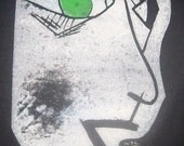 Vanessa original printmaking linocut print